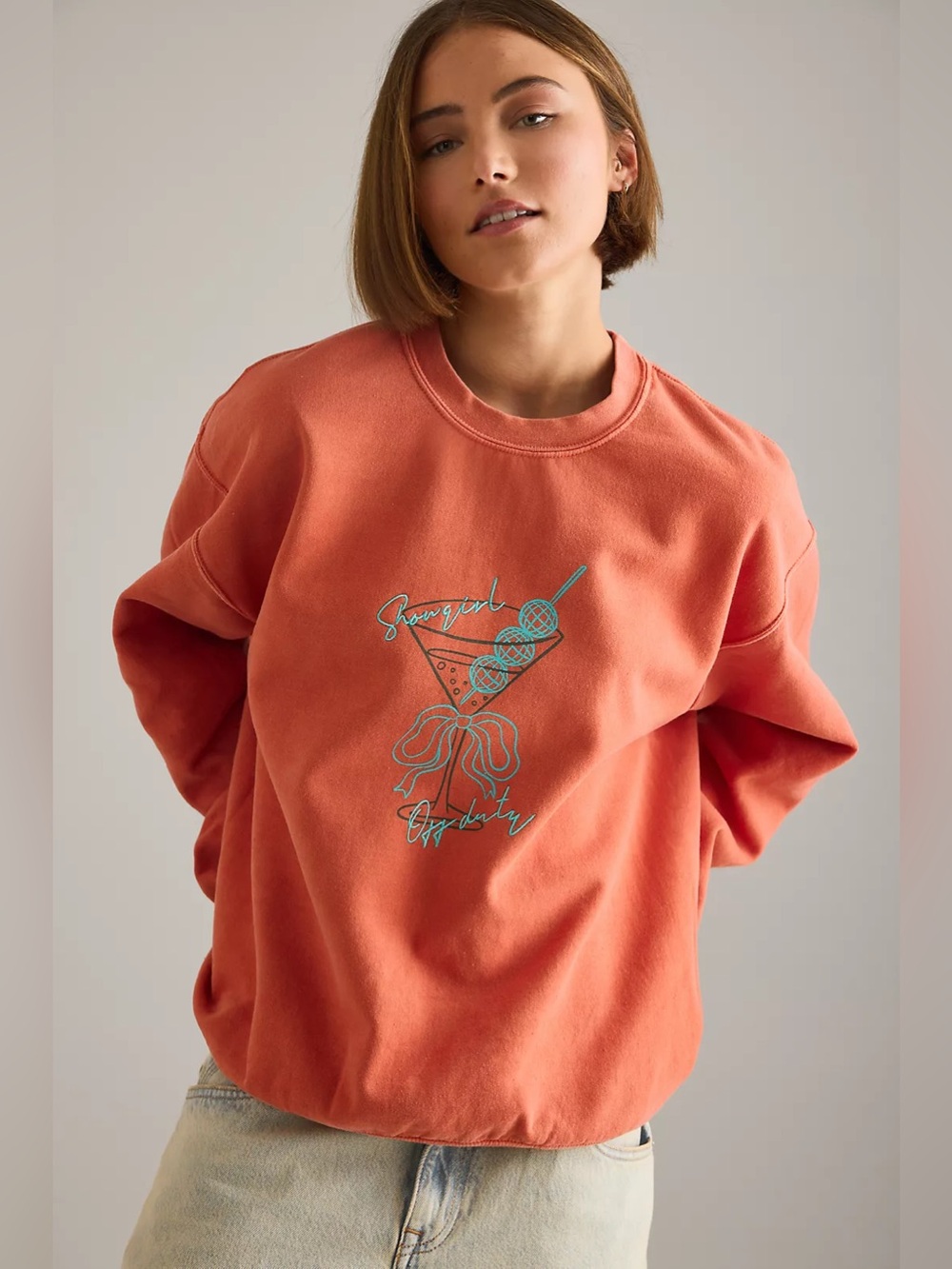 By Anthropologie Crew-Neck Showgirl Graphic Sweatshirt Size Small